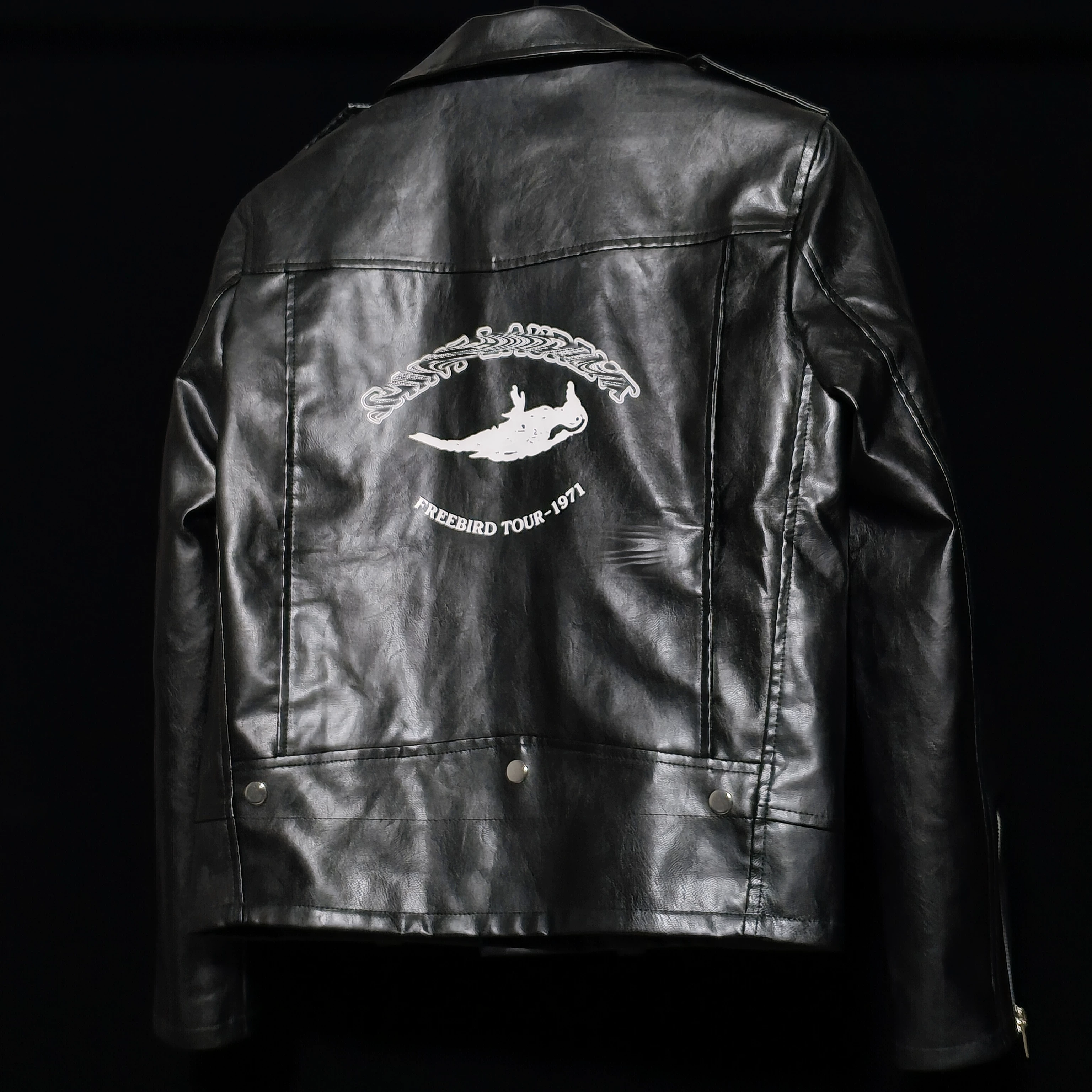 [In stock] Early Dad SLP Freedom Bird Style Leather Jacket Jacket High Street Luxury Trendy Casual Versatile Leather Jacket