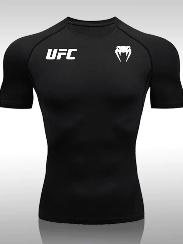 Ufc Boxing Uniform Tight-Fitting Short-Sleeved Men's Quick-Drying Breathable High-Elastic Top Basketball Running Training Sports T-Shirt Fitness QC-Foto von TAOBAO auf Qualit.ly