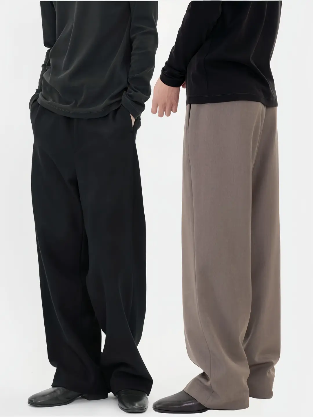 Vujade011-Otiswool Straight-Leg Casual Versatile Trousers with Drape, Loose Fit, Fashionable Solid Color Simple Dress Pants Trend
