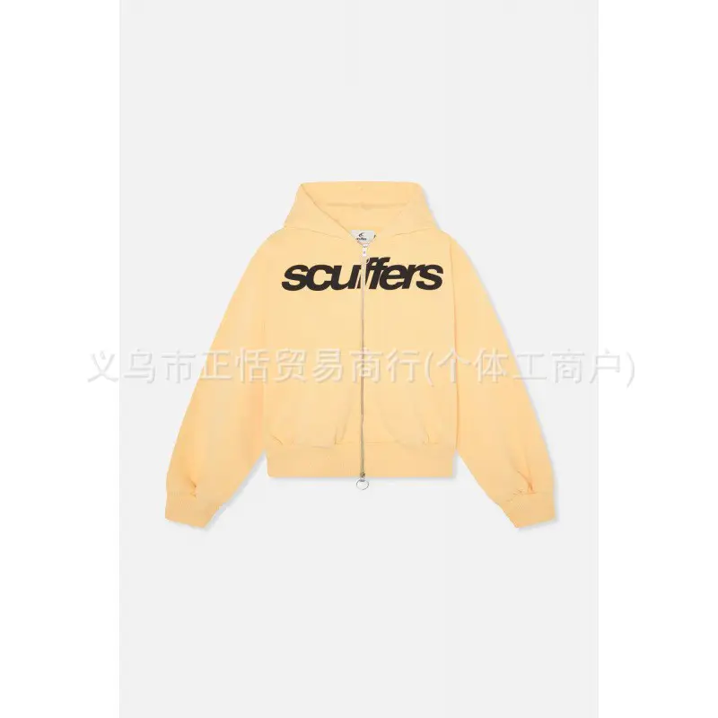 Cross-Border European and American Style 2025 New Autumn and Winter Hip-Hop Casual Street Letter Print Zipper Hoodie Y2K Sweatshirt