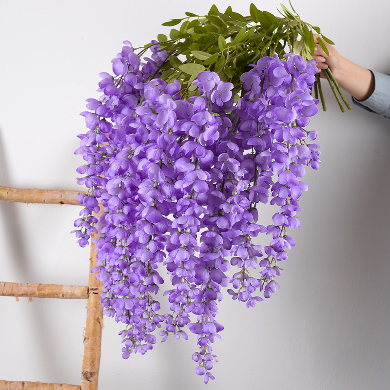 Simulated Abler Giant Wisteria Flower Rattan Ceiling Line Flower Wedding Wedding Hall Popular Layout Shooting Props