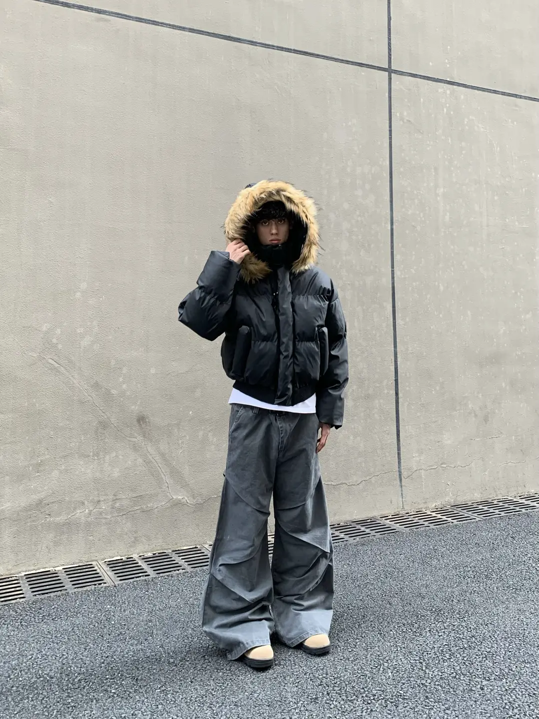 Cabbage Coke Basic Cotton Coat with Detachable Hood/Winter Loose Streetwear Jacket for Men and Women Hooded Cotton Clothing