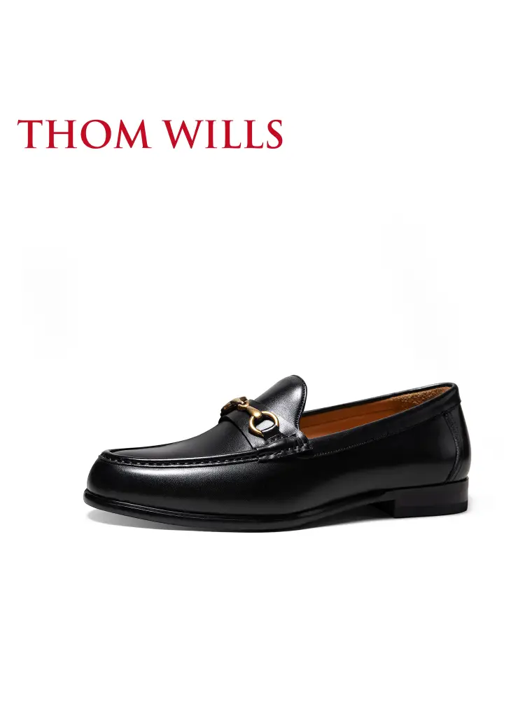 Thomwills Genuine Leather Loafers Men's Horsebit Buckle Summer New arrival Business Casual Slip-On Men Leather Shoes