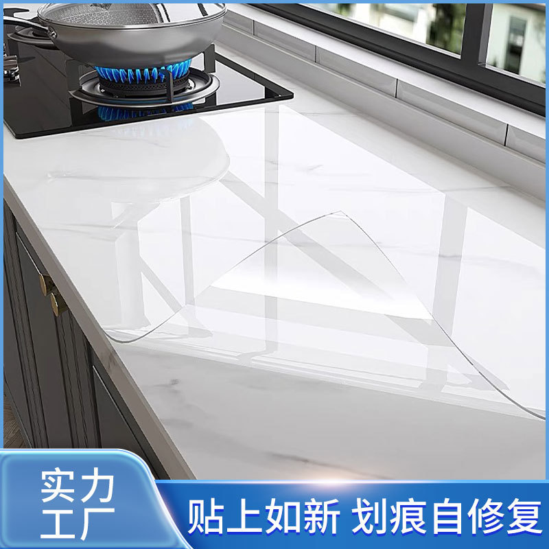 Stove Transparent Protective Film, High Temperature Resistant Tea Table Desktop Film, Self-Adhesive Kitchen Sticker, Waterproof, Oil-Proof, Fire-Proof and Thickeneded