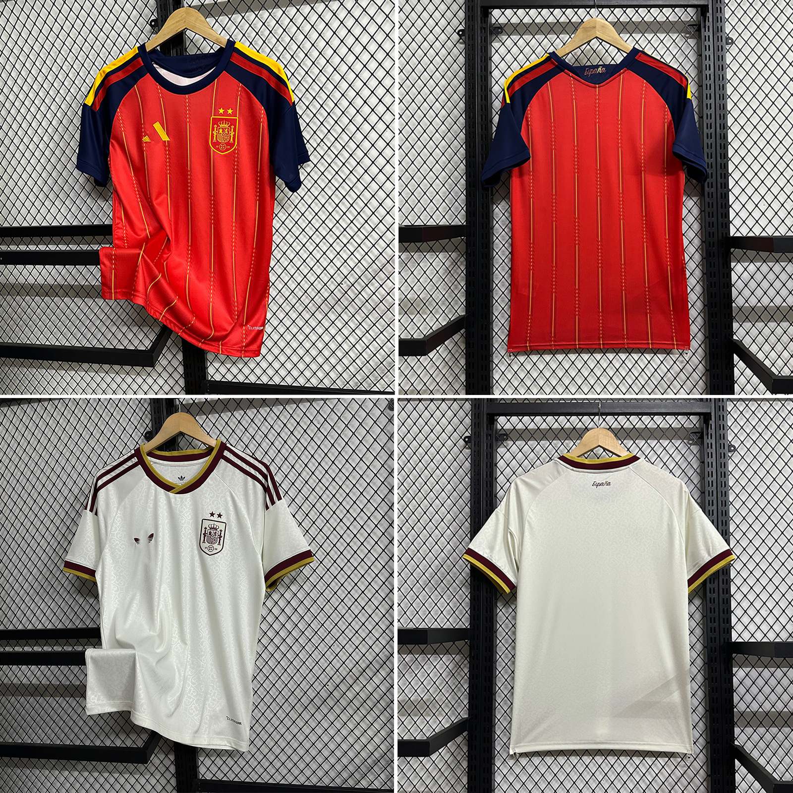 2627 Double Star Spain Fan Jersey Home Football Shirt High-Quality Thai Version Short-Sleeve Sports Wholesale Cross-Border QC-foto från 1688 på Qualit.ly