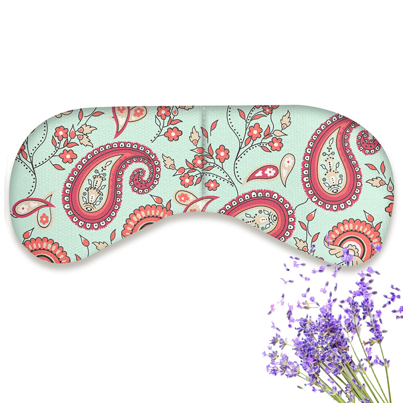 Yoga Eye Pillow Microwave Heating Lavender Flaxseed Hot Wash Bag Cotton Linen Printing Comfortable Meditation Sleeping Eye Mask