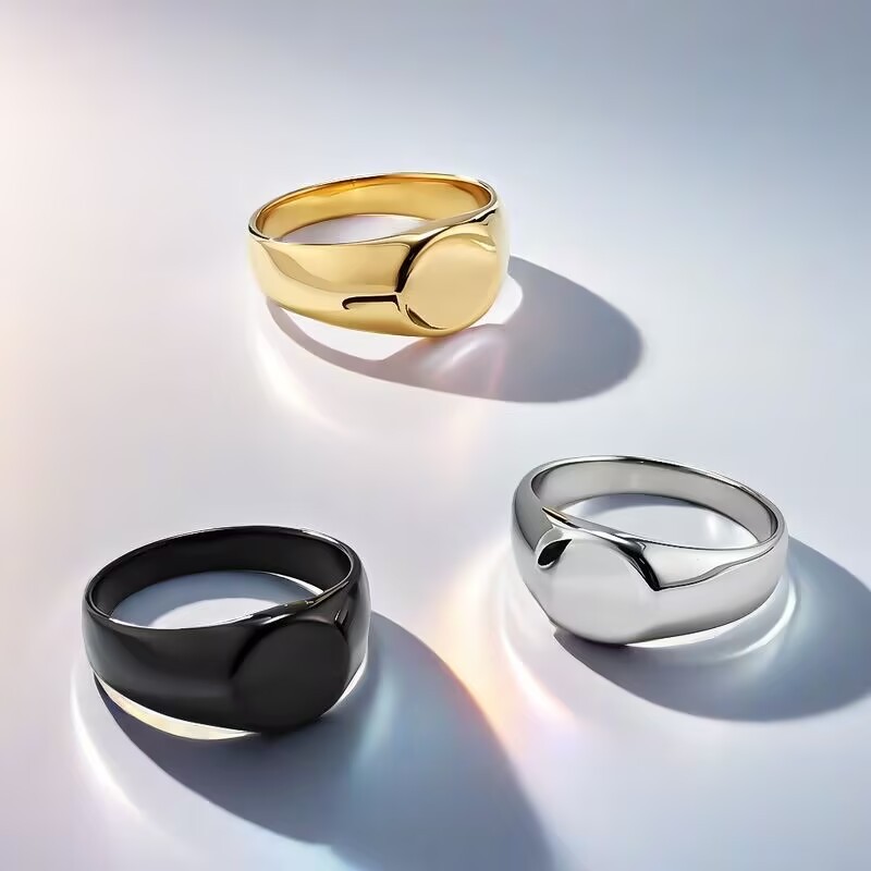 10mm round smooth titanium steel ring simple fashion cold wind seal ring cross-border jewelry wholesale