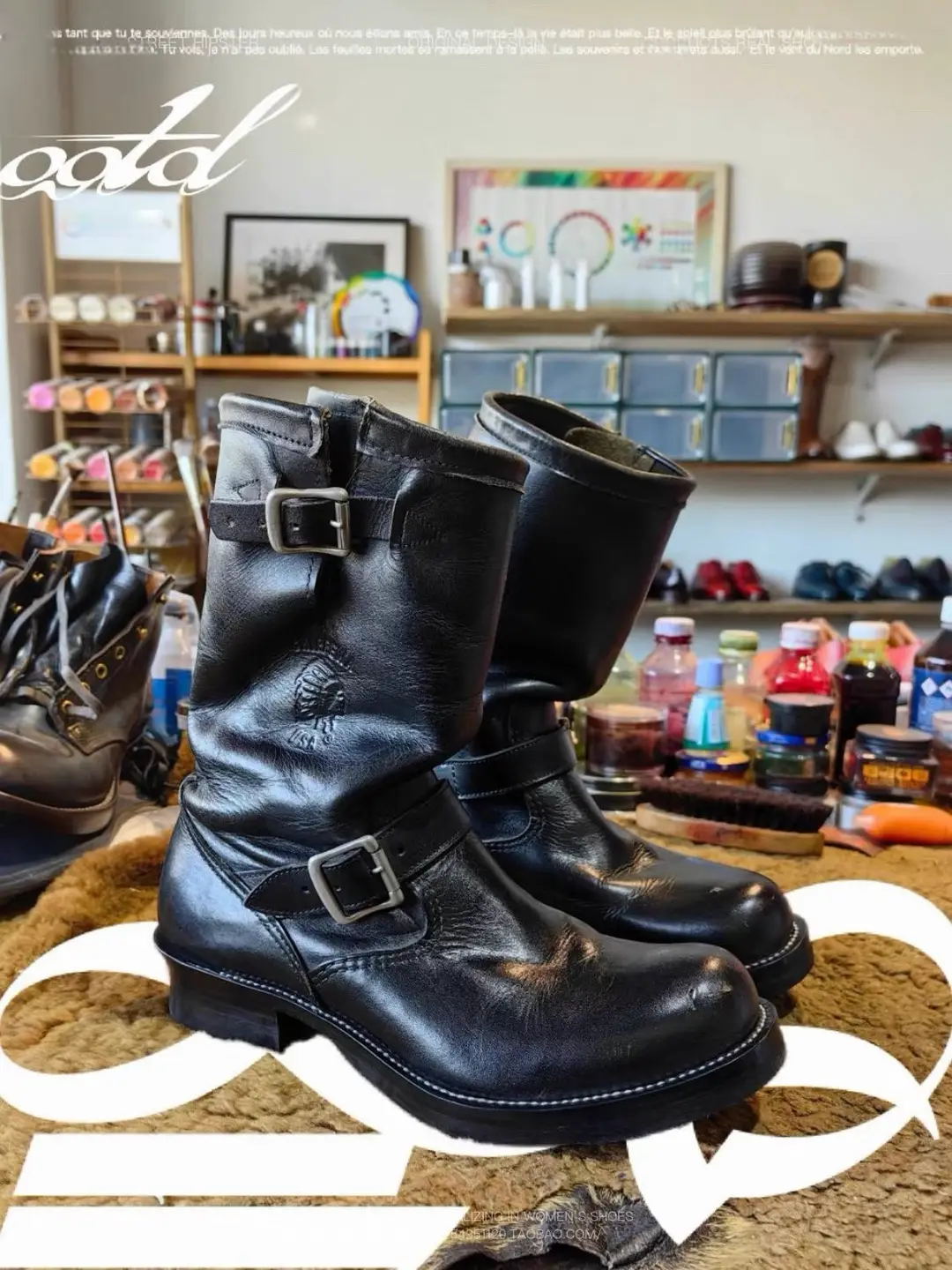 American Retro Western Cowboy Boots Men's Belt Buckle Motorcycle Boots Dark Engineer Boots Pointed Toe Martin Boots Knight Boots