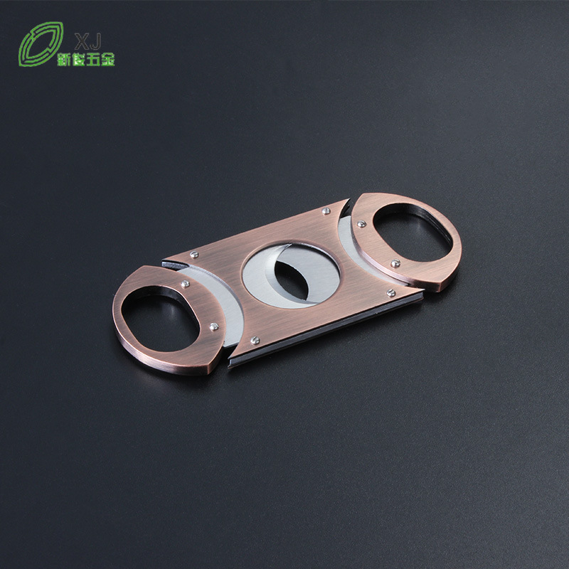 New European and American Brushed Cigar Scissors, Rose Gold Stainless Steel Cigar Scissors, Logo Can Be Printed, Direct Supply from the Manufacturer