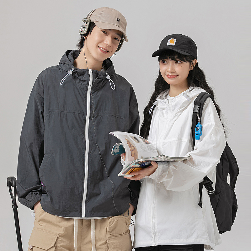 Outdoor Anti-Uv Couple Style Sun Protection Clothing for Men and Women in Summer Teenagers Ultra-Thin Ice Silk Quick-Drying Skin Clothing Jacket
