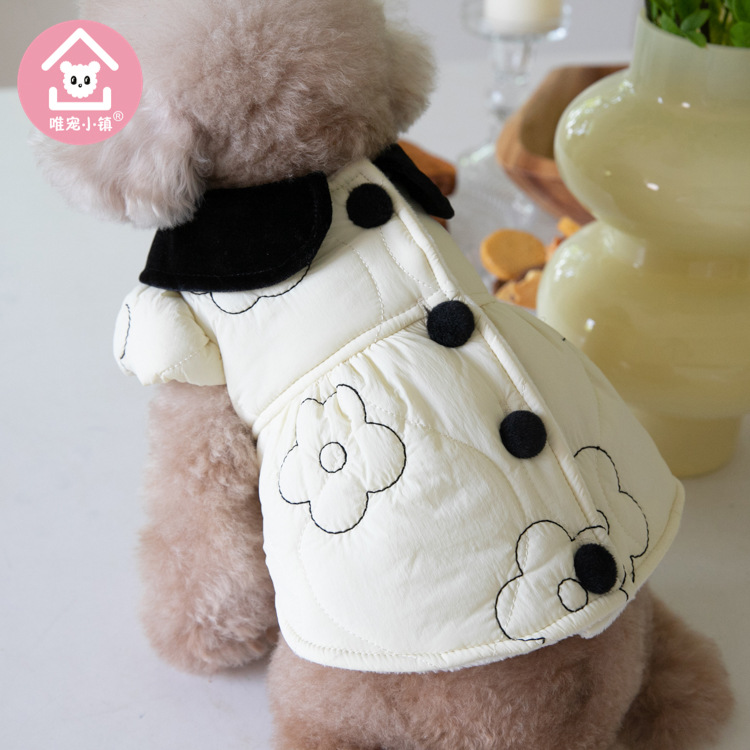 Weidong town autumn and winter fleece-lined warm cotton-padded clothes skirt cat and dog clothing clothing Teddy clothes manufacturer Pet clothes