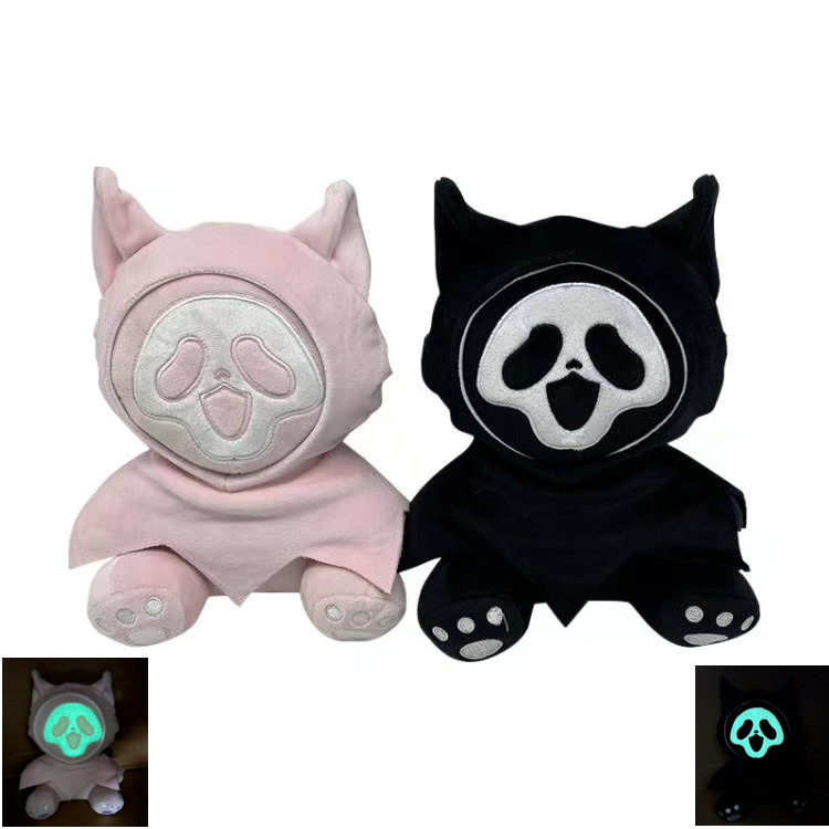 Cross-Border Ghostcat Face Qc Hell Death Plush Toy Scream Halloween Luminous Doll