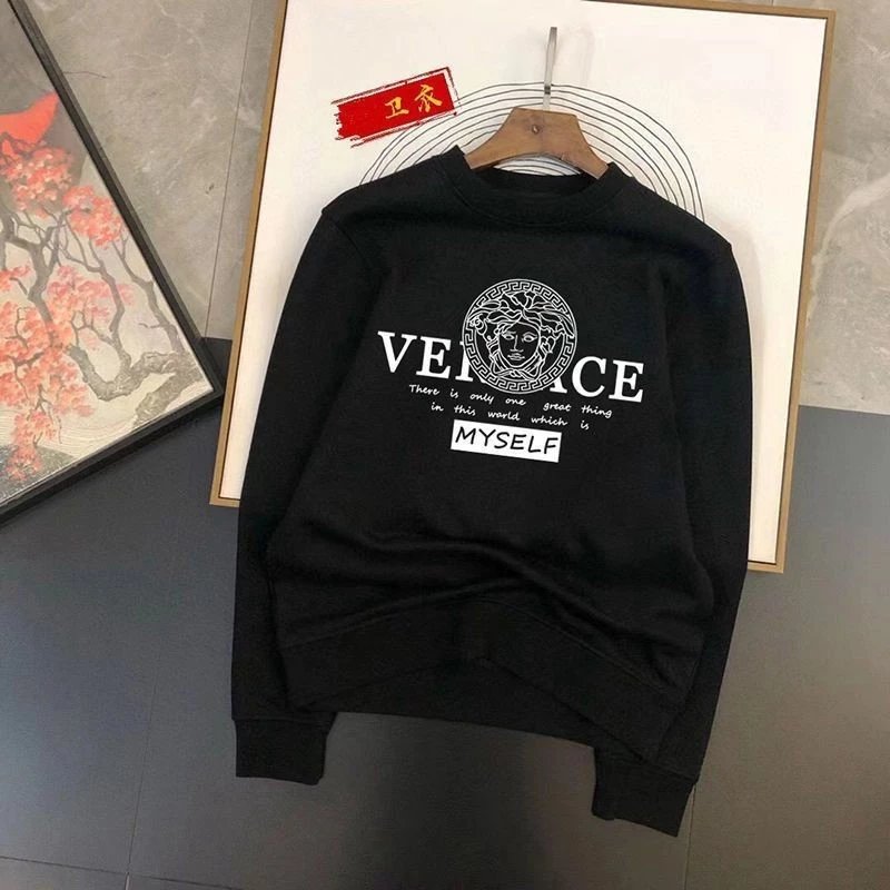 2023 Autumn and Winter New Men's Fashionable Brand Round Neck Sweat Letter Printed Pattern High-end American Casual Base Top