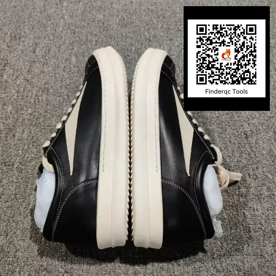 Rick Owens full head calf leather sneakers black cream