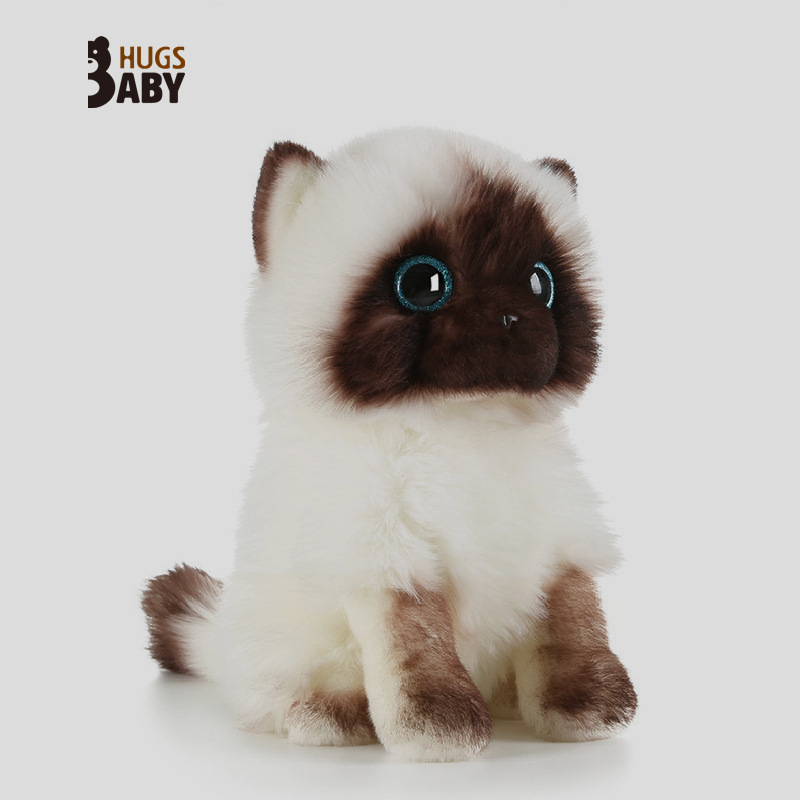 Hug Baby Cute Baby Muppet Cat Doll Cute Simulation Siamese Cat Plush Toy Ornaments Women Wholesale