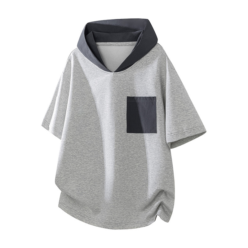 American-Style Summer Hooded Short-Sleeve Men's 2026 New Model Unisex T-Shirt, Loose and Stylish Men's T-Shirt Top
