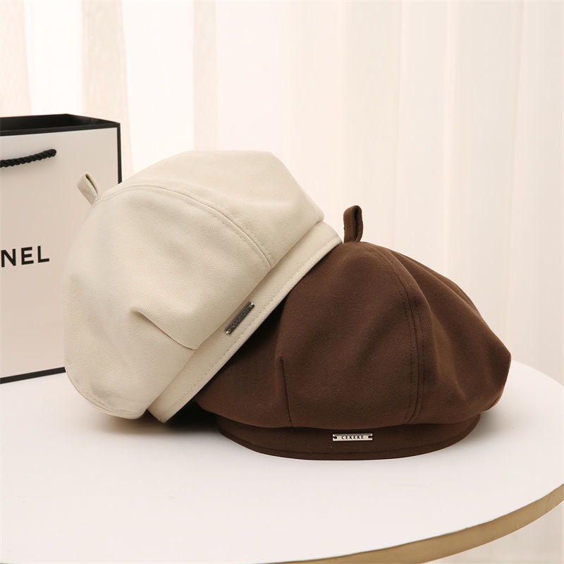Spring and Summer New Style Warm Beret for Women, Casual and Versatile, Korean Style, Face-Slimming, Retro Artistic Painter Hat