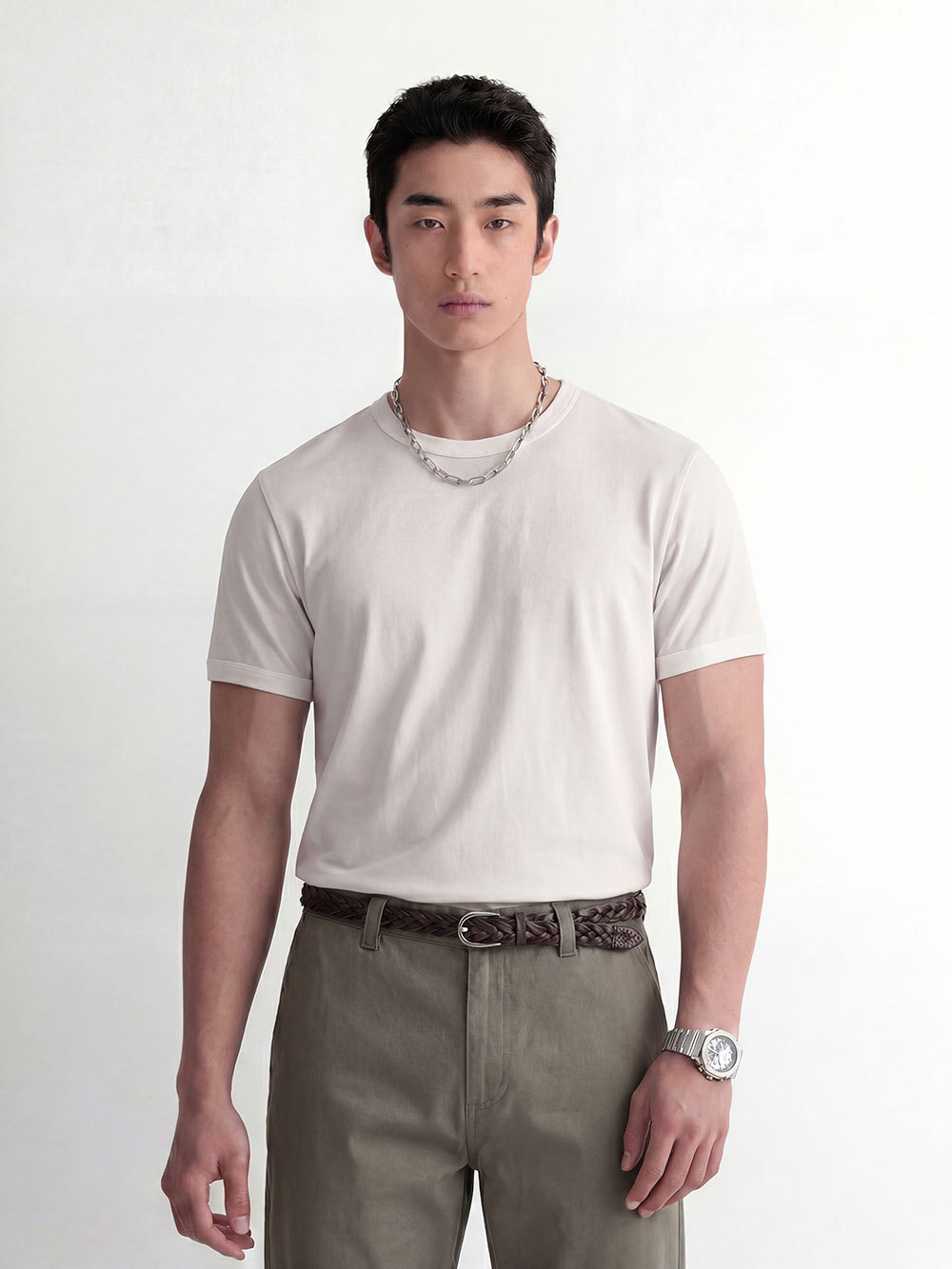Trs Sports & Outdoor | 26Ss Summer Tencel Modal Cool Touch Regular Shoulder Stretch Slimfit Short Sleeve T-Shirt