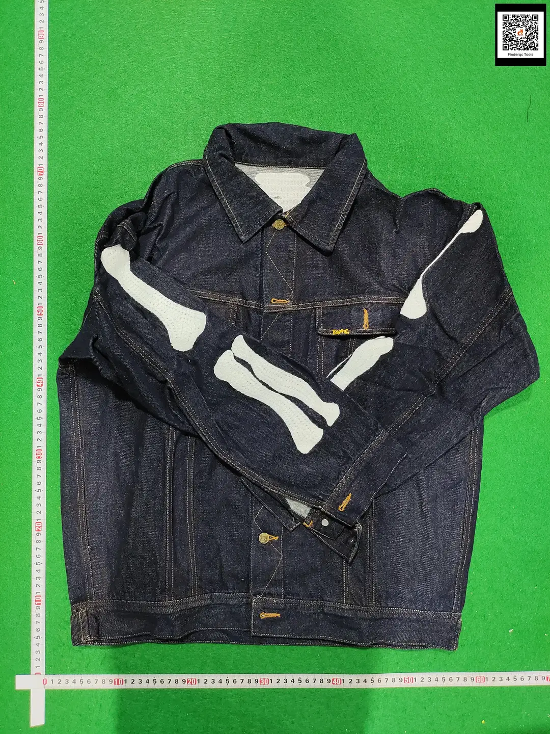 24ss Kapital Hitian Hehong Double-Sided Wear Denim Tannin Heavy Industry Bones Embroider Loose Jacket Coat