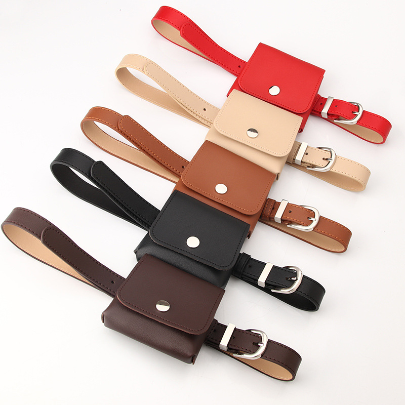 New Women's Waist Bag Belt Simple All-match Clothing Belt Detachable Multi-functional Small Bag Decorative Trouser Belt for Hair