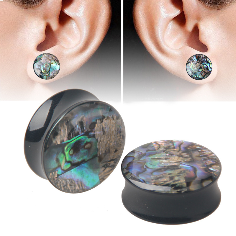 Foreign Trade New Acrylic Waist Drum Shell Paper Oil Dropping Auricle Earrings Human Body Puncture Jewelry