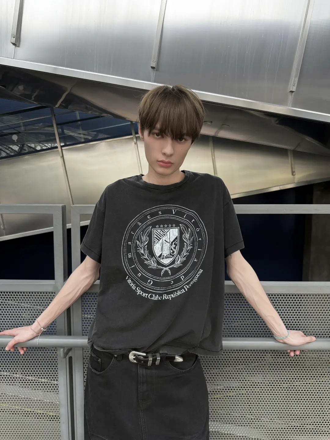 Hobkirk 25Ss "Guimaraes" Washed and Distressed Team Logo Vintage Short Sleeve