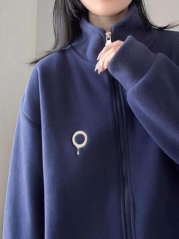 Autumn Fleece Jacket for Women, Softshell Jacket with Fleece Lining, Lamb Fleece Sweatshirt, Spring and Autumn Inner Layer, Early Autumn 2024 New Model