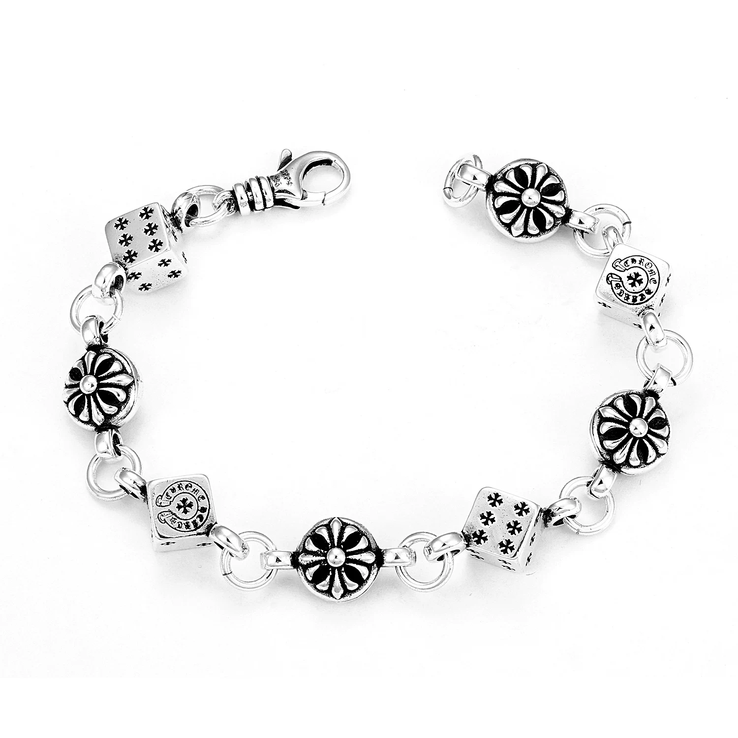 Hos Trendy Brand Ch Chrome Hearts Dice Lobster Clasp S925 Standard Bracelet
