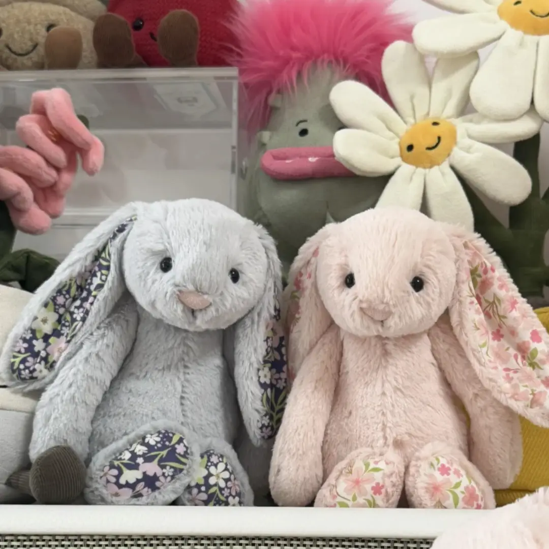 Cherry Blossom Ears Bonny Rabbit White Floral Ear-hanging Rabbit Pink Floral Bonny Rabbit Doll Children's Gift Cute Doll