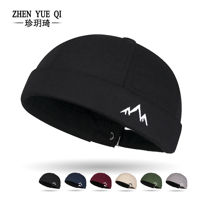 Spring and Autumn New Artistic Retro Embroidered Mountain Master Hat Hip Hop Street Dance Fashion Melon Hat Beanless Yuppie Tang Hat