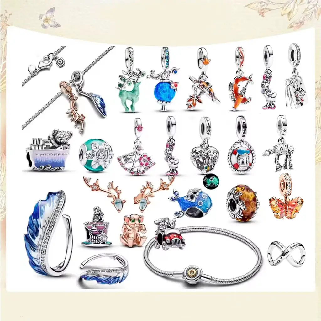 S925 pure silver pendant king series bead bracelet set cute and fashionable gift for girlfriend