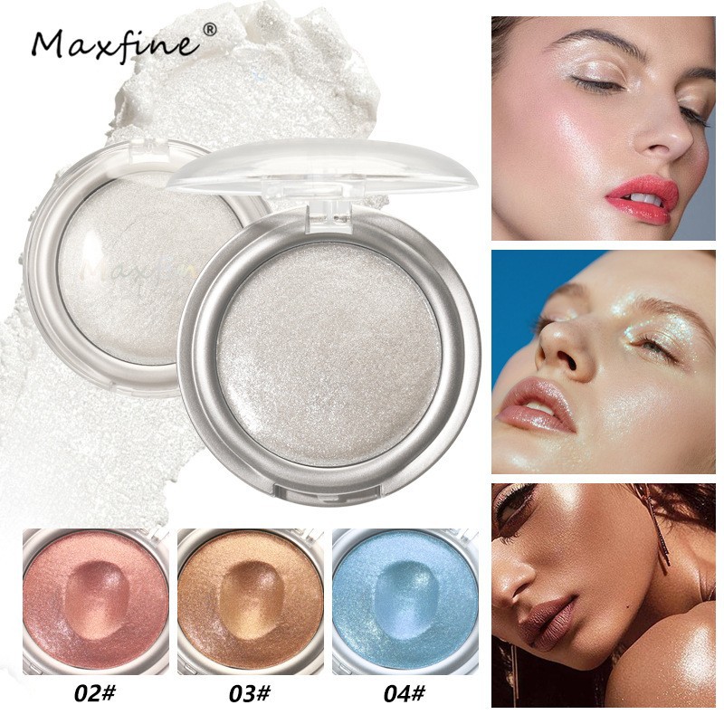 Cross-Border Cosmetics Maxfine Starburst Mochi Highlighter Powder Single Color Eyeshadow Palette Pearlescent Dazzling Polarized Highlighter in Stock
