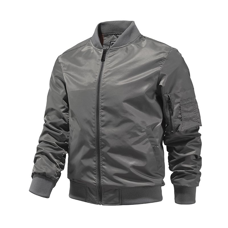 Two-open LOGO Aviator Baseball Suit All-match Outdoor Warm-keeping Lover's Vertical Collar Spring and Autumn Casual Jacket Top