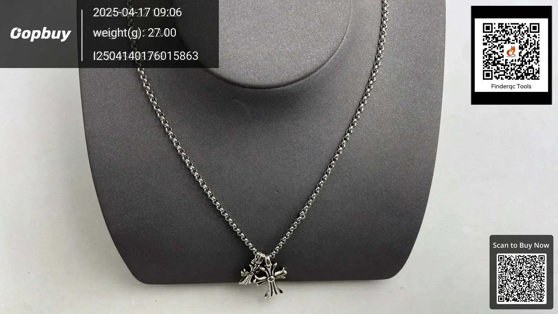 Crow's new retro old diamond-free cross pendant necklace European and American personality couples men's and women's jewelry wholesale