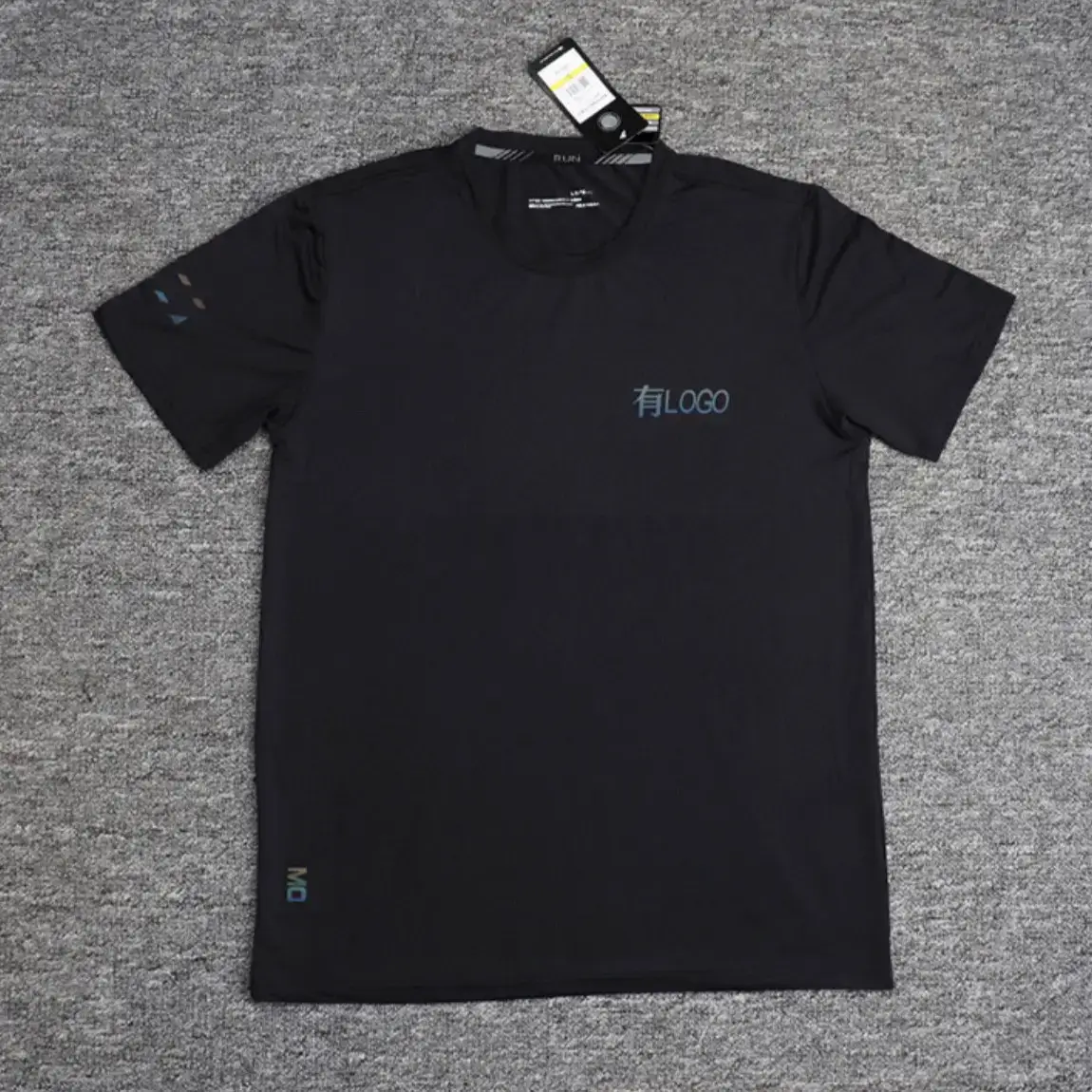 Summer European and American Sports Quick-drying Clothes Short-sleeved T-shirt Men's Loose Fitness Elastic Round Neck plus size Casual Half-sleeved Top