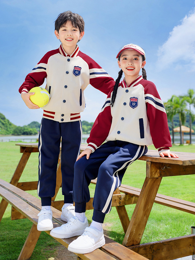English Style Class Clothes Primary School Students' School Uniform Spring and Autumn Clothes Four-piece Children's Baseball Clothes Sports Kindergarten Garden Clothes suit