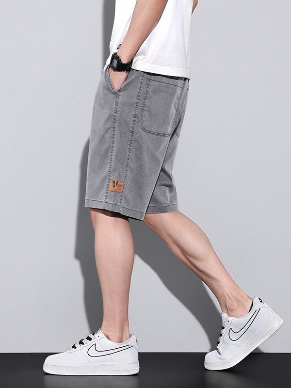 A generation of Lyocell Ice Silk casual shorts men's summer ultra-thin elastic waist loose wide leg pants