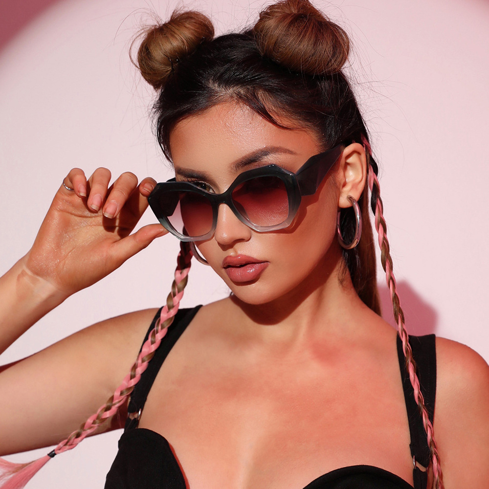 New Fashion P Polygon European and American Light Luxury Simple Contrast Color Sunglasses Ins Internet Celebrity Trendy Cross-border Sunglasses