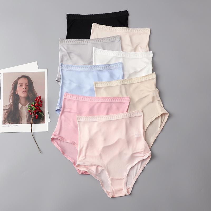 Mulberry Silk Super High Waist Seamless Underwear Women's Simple Breathable Silk Comfortable Hip Women's Triangle Shorts