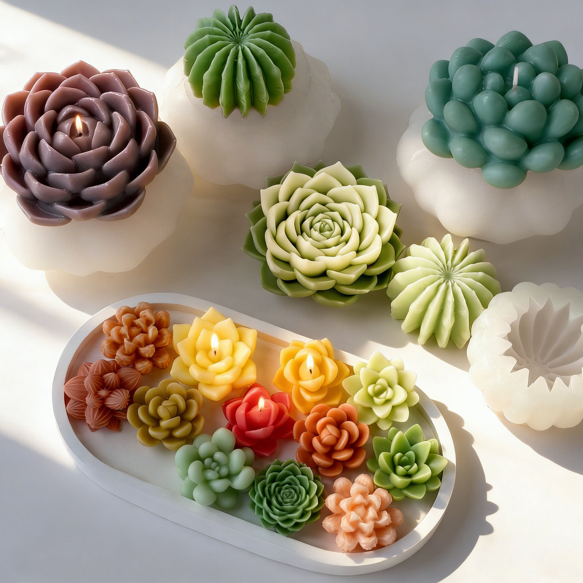 Jiahuimei Fleshy Mold Crystal Drops Gypsum Ornament Abrasive Tool DIY Fleshy Aromatherapy Candle Silicone Mold