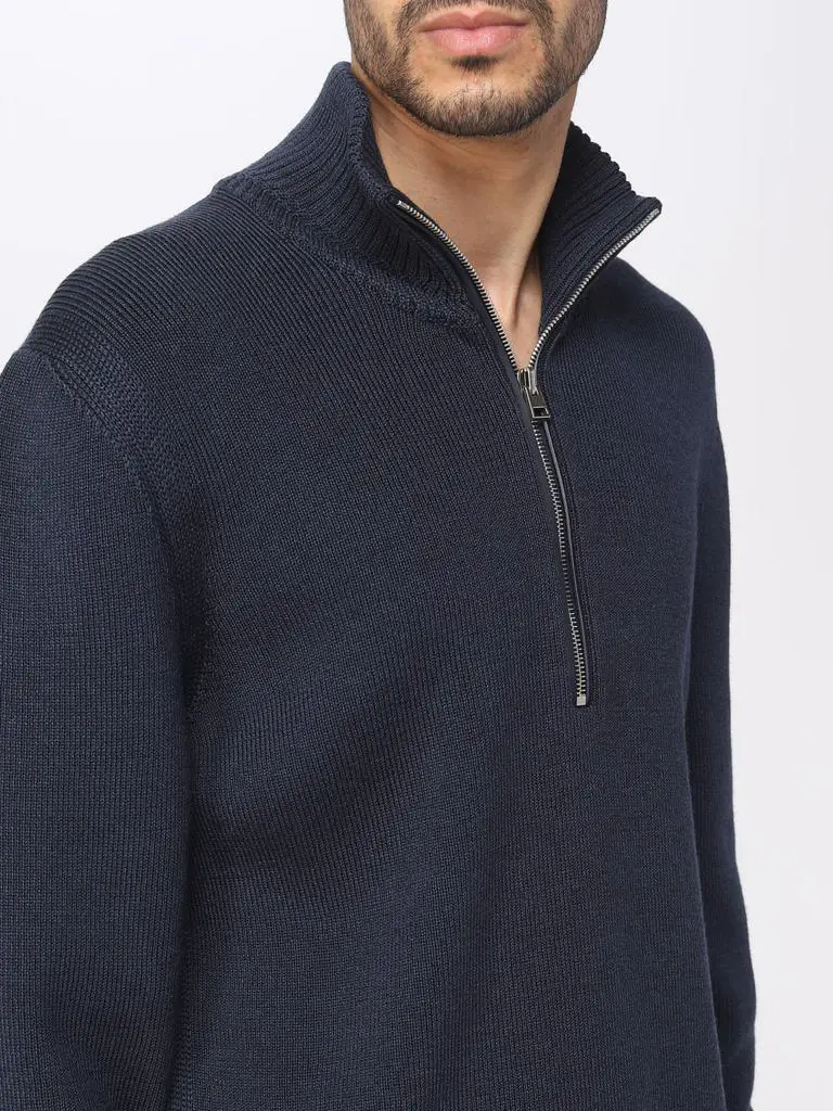 Soft and Waxy Cloud-Like 100% Cashmere Sweater for Men's Business Casual One-Line Ready-To-Wear Seamless High Collar Zipper Sweater Knitwear for Men