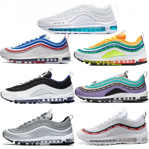 Putian shoes max 97 bullet reflective silver full palm air cushion running shoes holy water Smiley men's and women's casual sneakers