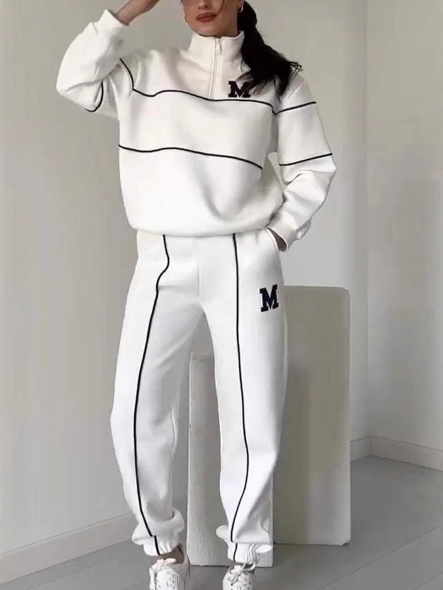 2024 Amazon autumn and winter new sweater letter long sleeve pants casual sports suit