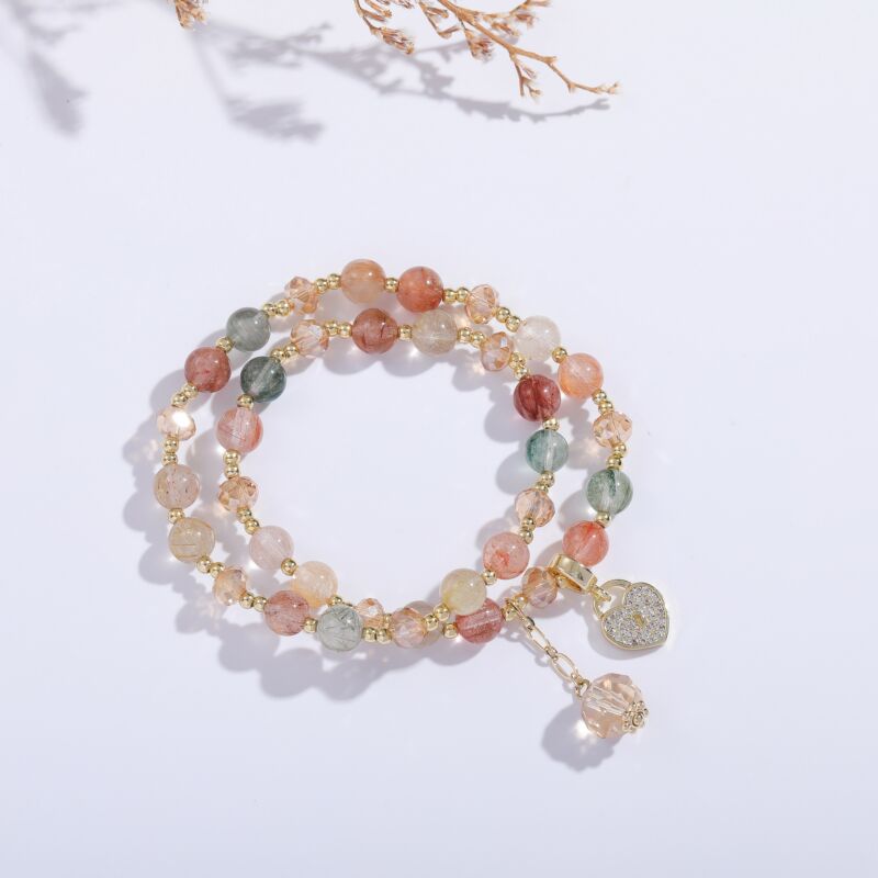 Korean style Net red design simple feeling retro temperament color hair crystal bracelet female love bracelet wholesale