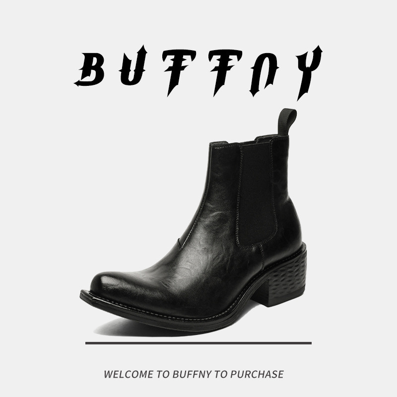 Chelsea Boots Casual Trendy Men's Martin Boots Men's and Women's Winter fleece-lined Ankle Boots Sleeve Ankle Men's Boots Pointed Wizard Boots