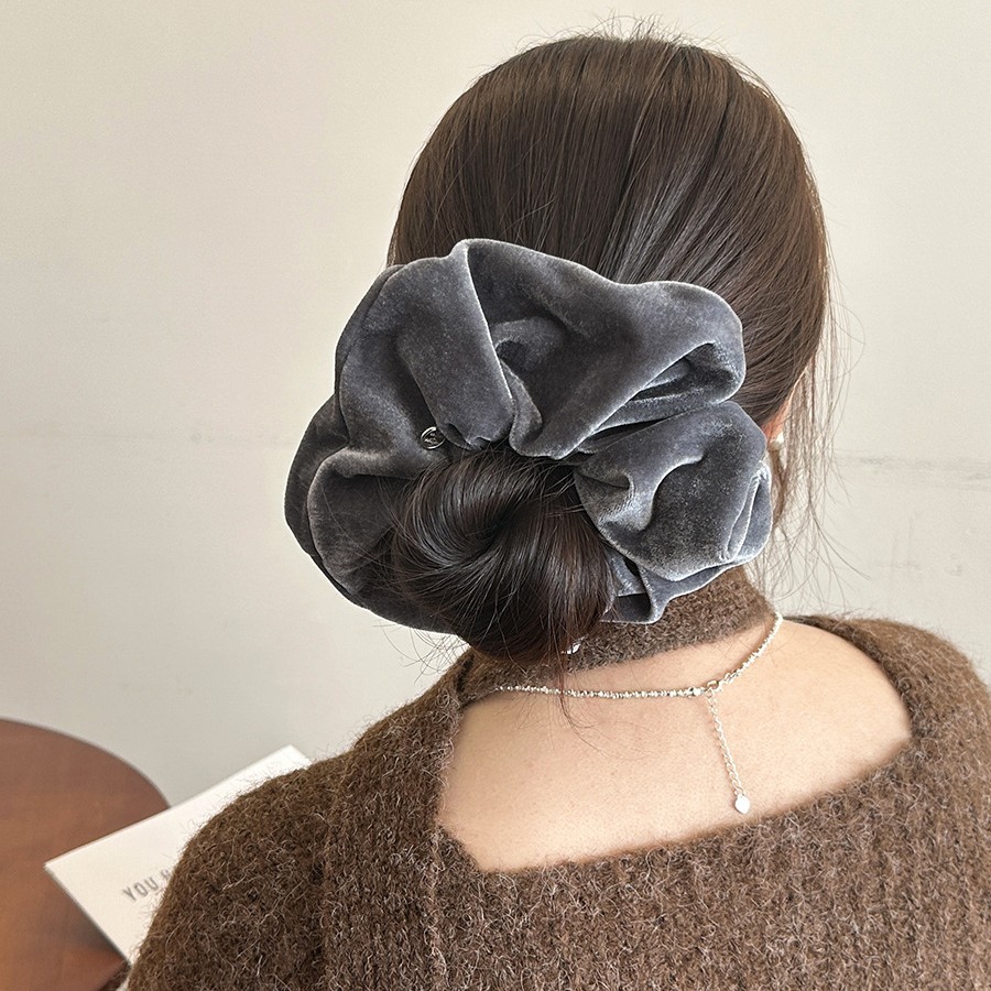 Lazy high-grade velvet large intestine hair ring retro temperament low ponytail head rope ball hair rope hair rope new hair accessories