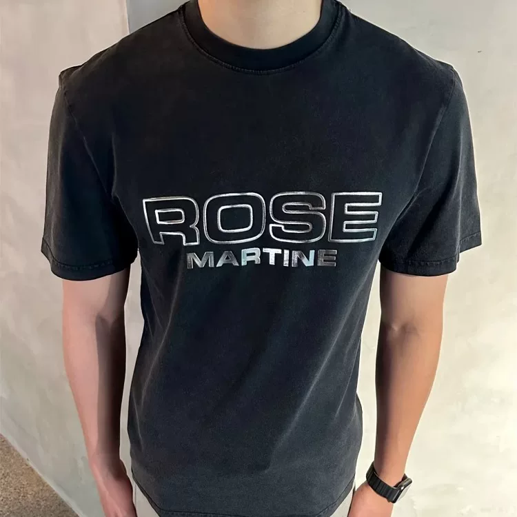 Martine_Rose25SS new letter reflective printed three-dimensional short sleeved casual loose T-shirt for both men and women