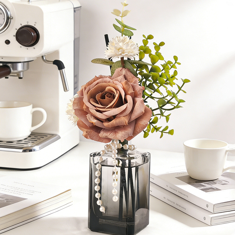 Rose Bouquet Aromatherapy, Light Luxury Flameless Diffuser for Home Indoor Bedroom, Lazy Decor, Niche High-End Ins Cross-Border