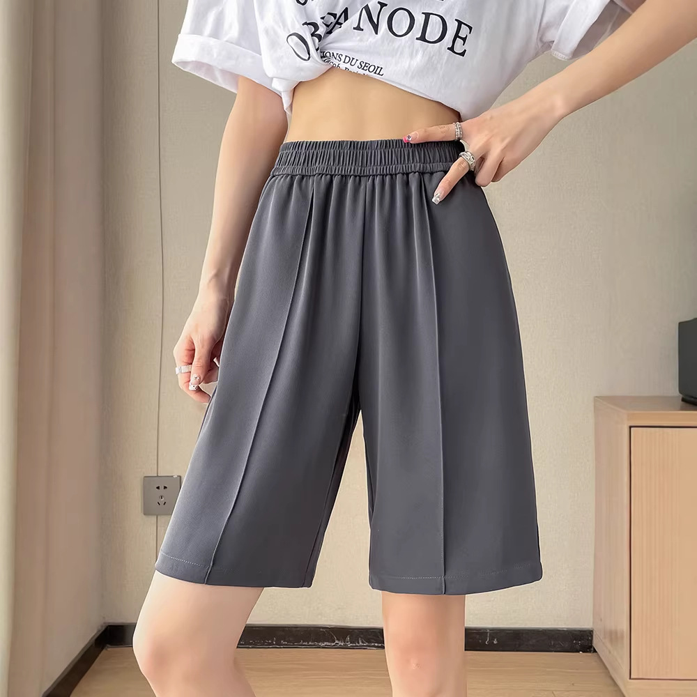 Women's Suit Shorts 2026 Summer New Style Petite Women's Casual Slimming High-Waisted Loose Straight Five-Point Pants