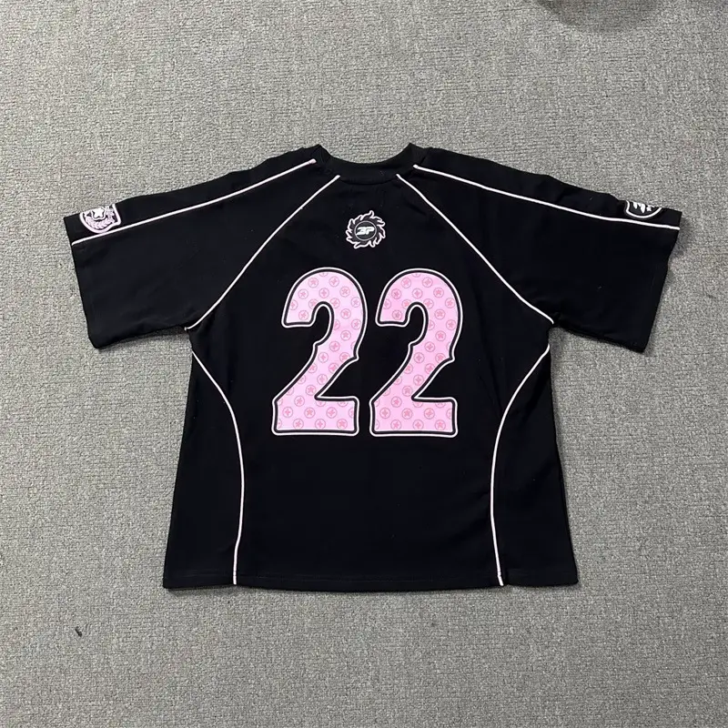 Broken Planet Logo Foam Print No. 22 Letter Jersey American Stitching Loose Casual Short-Sleeved T-Shirt